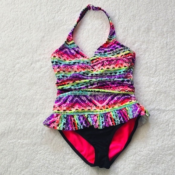 Wonder Nation Girls Sz 6 - 6X Halter One Piece Swimsuit - Picture 3 of 7